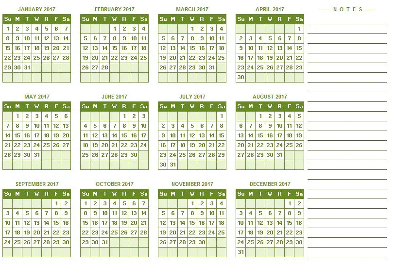 2017 full year calendar excel templates for every purpose yearly calendar in excel