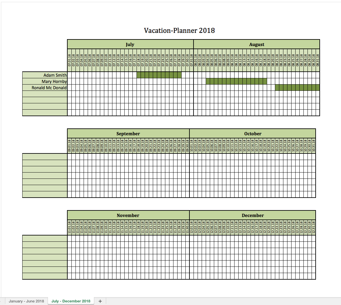 Vacation Planner 2018