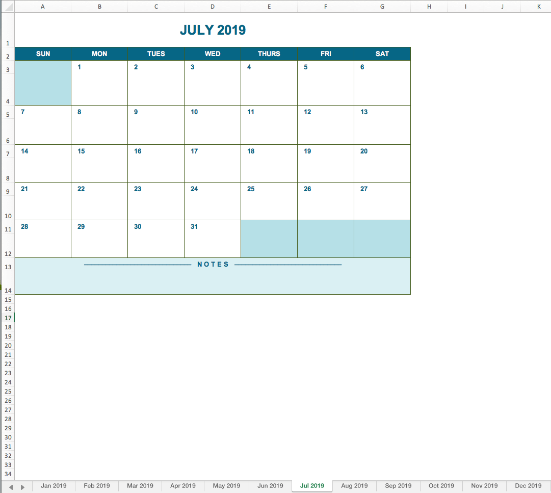 2019 full year calendar free excel template excel templates for microsoft excel calendar templates 2019