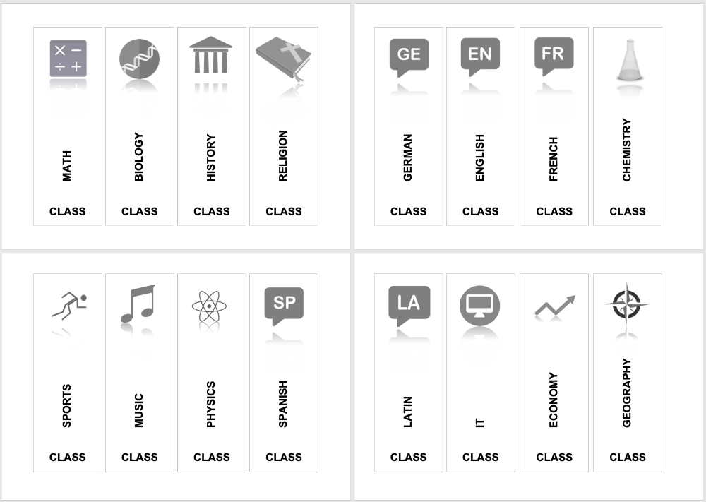 Examples of labels for school and university