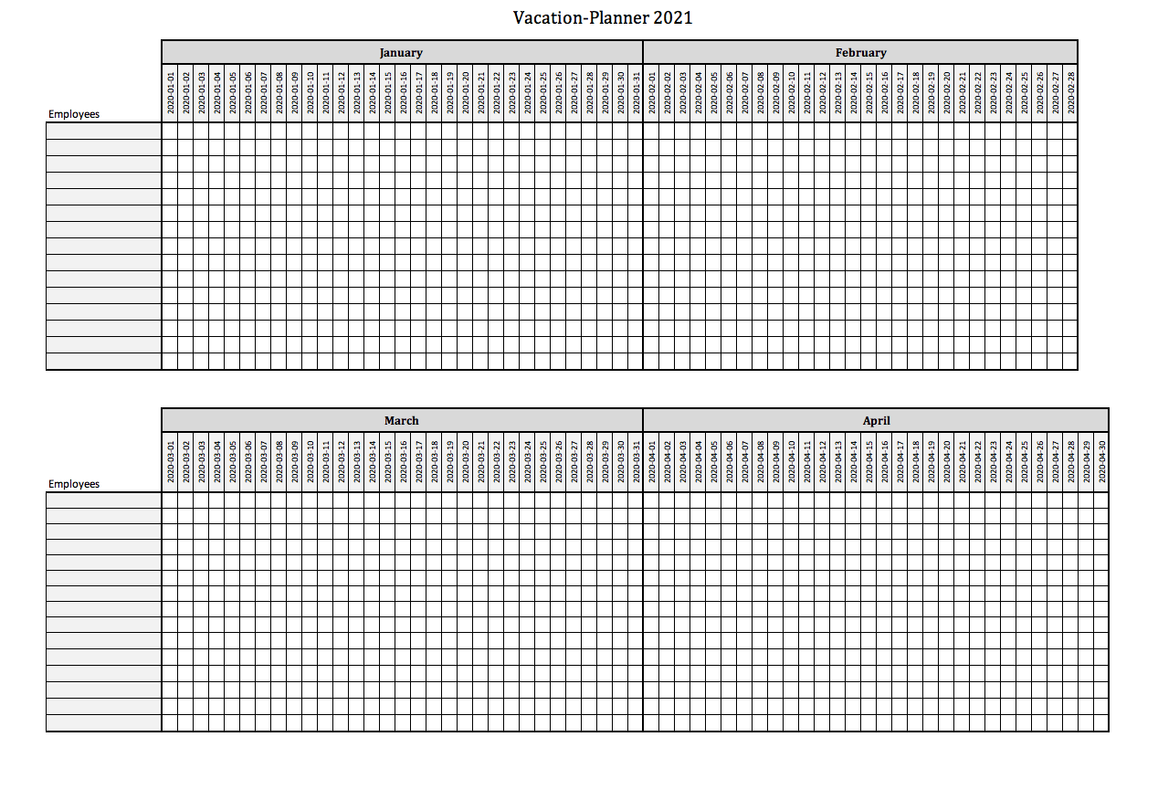 Holiday Chart Excel Template