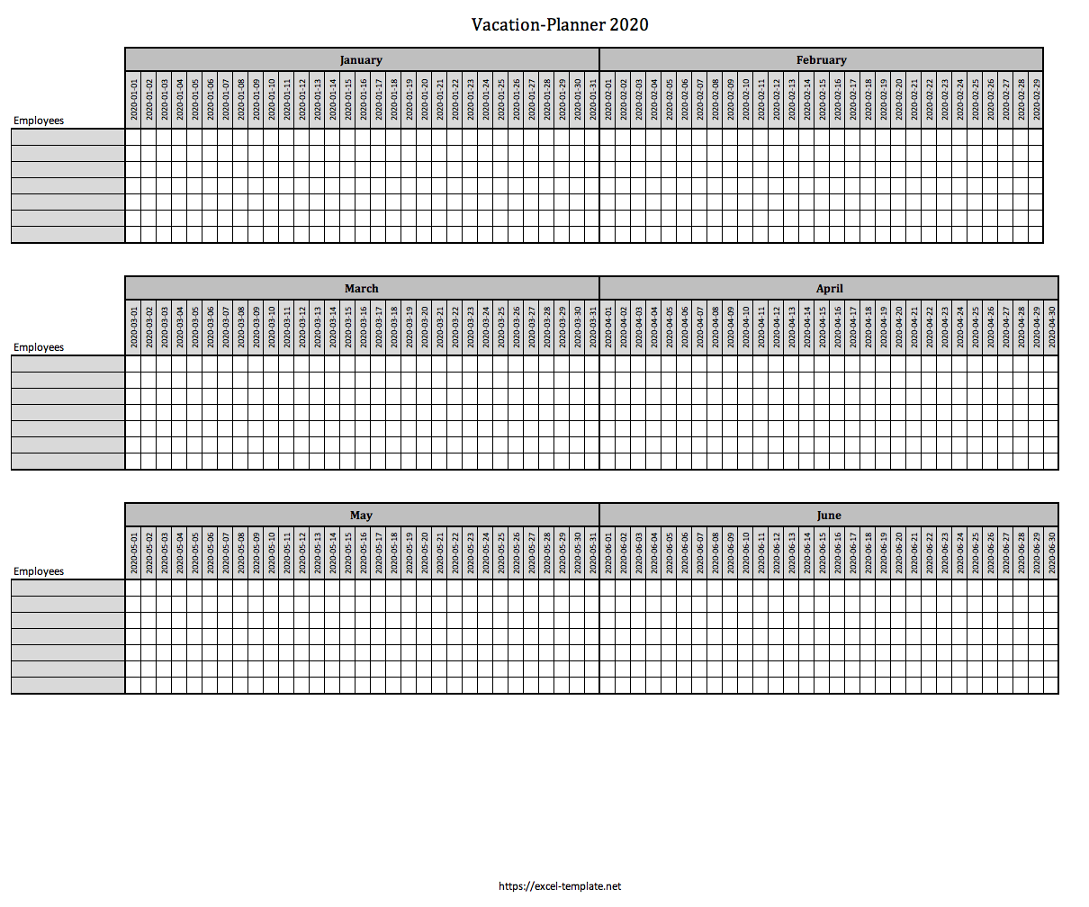 Employee Calendar Template from www.excel-template.net