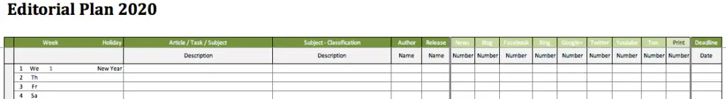 Marketing Plan Detail (Excel)