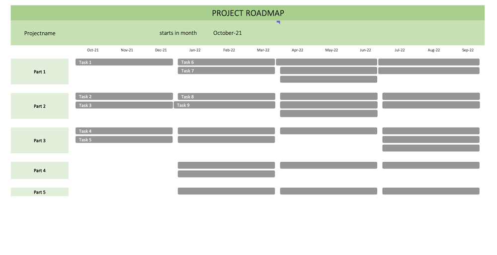 Project Roadmap Excel Template