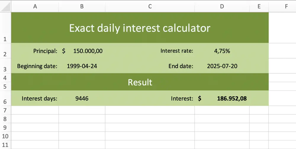 Daily compound interest calculator