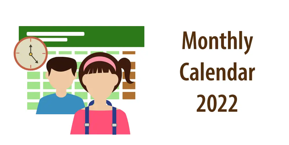 Header for article "Monthly calendar 2022"