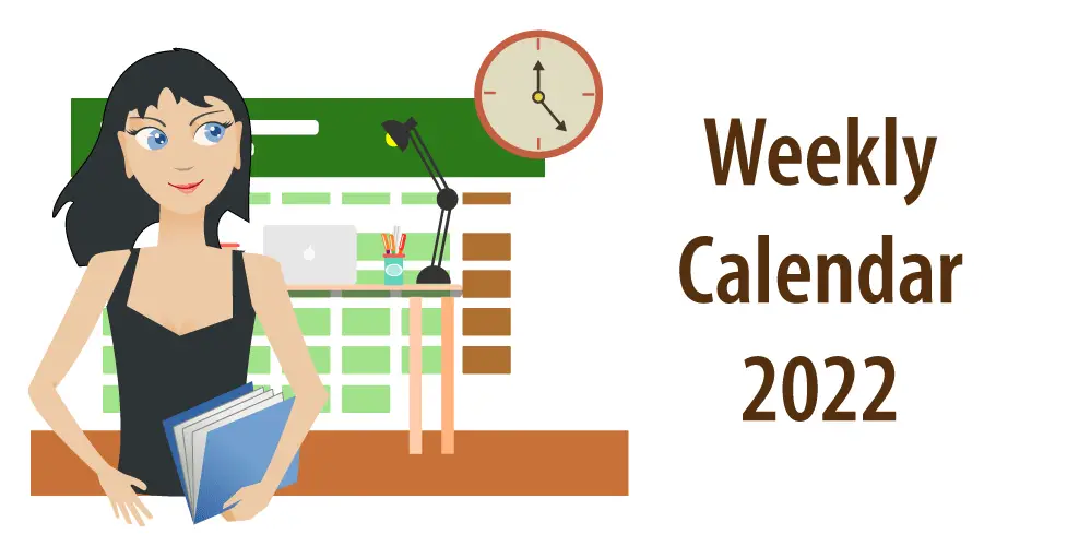 Header for article "Weekly calendar 2022"
