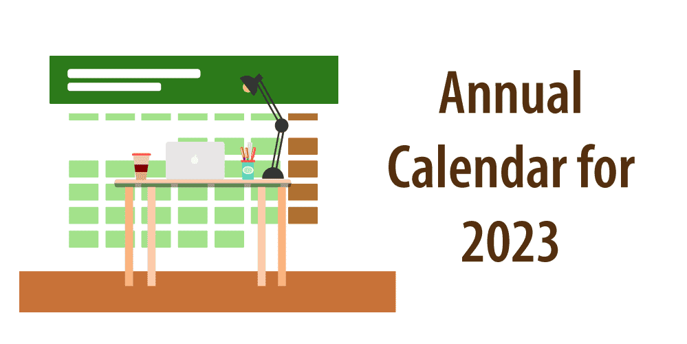 Header for article "annual calendar 2023"
