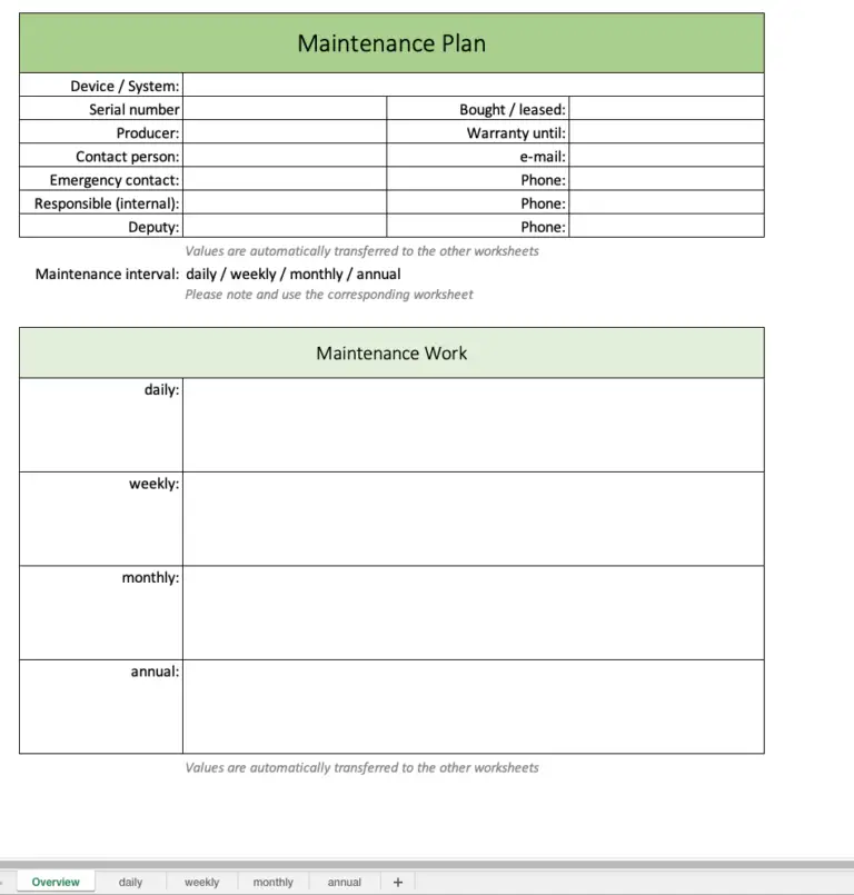 Excel Maintenance Template How To Save Money And Hassle Free Excel Maintenance Template How To Save Money And Hassle Free