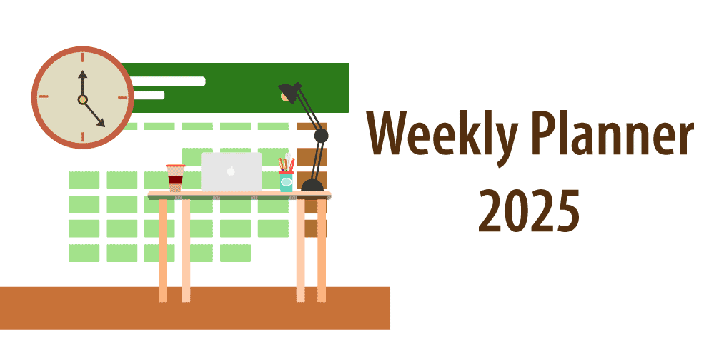 Free Weekly Calendar Excel Template for 2025